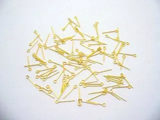 3300Pcs Golden plated 45mm eye pins Jewelry finding