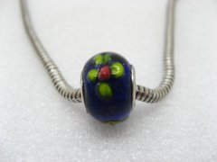 50 Blue Murano Flower Glass European Beads 50 Blue Murano Flower Glass European Beads