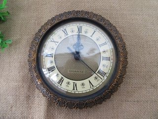 2Pcs Vintage Ivory Color Inside Clock Face with Movement (image for) 2Pcs Vintage Ivory Color Inside Clock Face with Movement