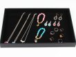 (image for) 1X Black Leatherette & Velvet Necklace Bracelet Etc Jewelry Case