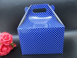 (image for) 15Pcs Blue Dot Paper Cake Gift Bomboniere Boxes Wedding Favour 1