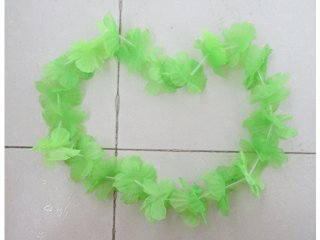 12 Green Hawaiian Dress Party Flower Leis/Lei 100cm
