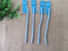 (image for) 12Strand x 24Pcs Blue Art Glass Beads Unfinished Beaded Bracelet