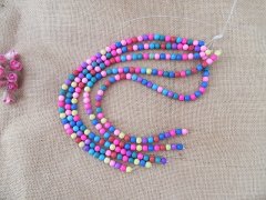 (image for) 5String x 46Pcs Round Lava Stone Beads Jewelry Making 8mm Mixed 