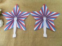 5Packs x 12Pcs Folding Oriental Star Shape Hand Paper Fans Party