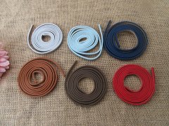 (image for) 20Roll x 118cm Leatherette Flat Cord Rope Jewellery Band 5mm Wid