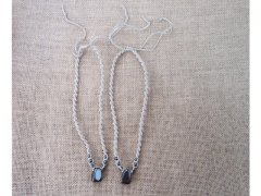 12Pcs Handmade Hemp Knitted Necklace with Hematite Pendants 12Pcs Handmade Hemp Knitted Necklace with Hematite Pendants