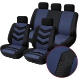 1Set 9in1 Navy Blue Universal Car Seat Covers Full Set