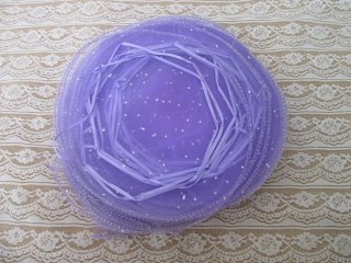 100Pcs Purple Round Circles Organza Pouch Wedding Favor Bag 24cm (image for) 100Pcs Purple Round Circles Organza Pouch Wedding Favor Bag 24cm
