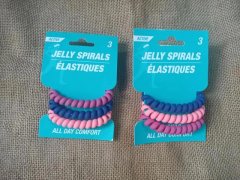 1Sheet x 3Pc Coil Spring Hair Tie Hair Elastic 6cm Dia. New 1Sheet x 3Pc Coil Spring Hair Tie Hair Elastic 6cm Dia. New