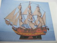 New Wooden HMS LEOPARD SailBoat Collectable Ornament