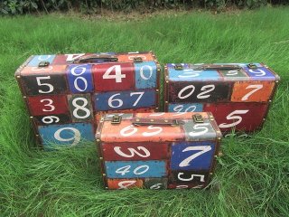 1Set 3in1 Letter or Number Vintage Suitcase Cabinet Organiser - (image for) 1Set 3in1 Letter or Number Vintage Suitcase Cabinet Organiser -