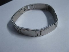 (image for) 1X Shiny Polish Mens Stainless Steel Bracelet "GUCCI"
