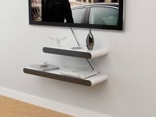 (image for) 1X Black & White Wall Shelf DIY Mount Storage Book Display Rack
