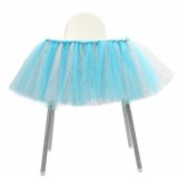 1Pc Blue Tutu Skirt High Chair Tulle Table Cover Party Favor