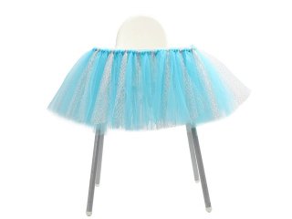 1Pc Blue Tutu Skirt High Chair Tulle Table Cover Party Favor (image for) 1Pc Blue Tutu Skirt High Chair Tulle Table Cover Party Favor