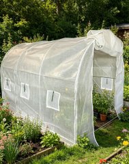 (image for) 1Set White Durable & Weather-Resistant with Roll-Up Door & Windows Garden Greenhouse for Outdoor Plant Garden Protection