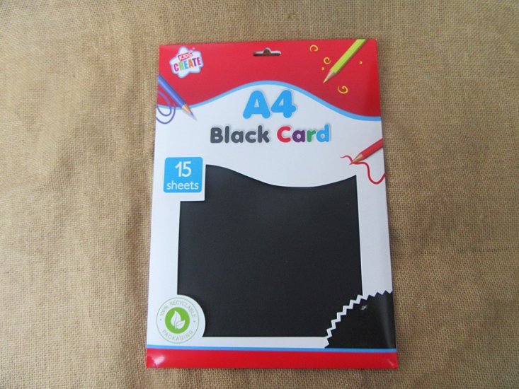 1Pack x 15Pcs A4 Black Card Srapbooking Invitation Craft Project - Click Image to Close