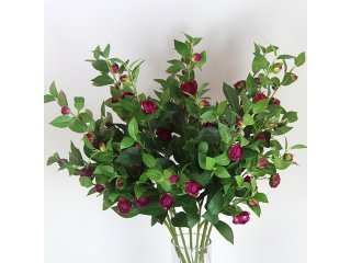 6Pcs Camellia Artificial Flower Home Decoration - Dark Red