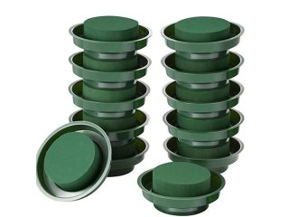 3Pcs Wet Floral Foam Round Brick Flower Arrangement with Tray (image for) 3Pcs Wet Floral Foam Round Brick Flower Arrangement with Tray