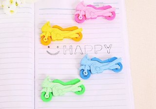 36Pcs Motorcycle Shape Funny Erasers Mixed Color