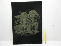 4X New Golden Foil Engraving Art Kits - Dogs 4X New Golden Foil Engraving Art Kits - Dogs