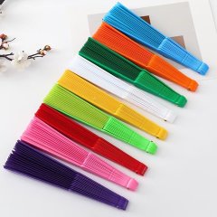 (image for) 10Pc Plain Folding Hand Fans Wedding Party Favor Mixed Color