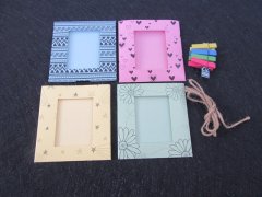 (image for) 10Sets X 4Pcs DIY Paper Photo Frame Bunting Wall Hanging Shower