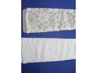 2Pair White Wedding Dress Lace Bridal Gloves 44cm