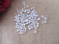 150Grams White Clear Round Facted Loose Beads for Crafts Assorte