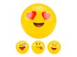 (image for) 10 Inflatable Funny Smile Face Emoticon Bouncing Balls 22cm Dia.