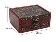 (image for) 1Pc Medium Size Wooden Jewelry Box Gift Box Chest Box 14.5x11.5x