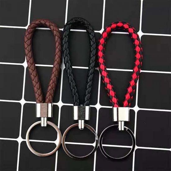 20Pcs Leather Braided Woven Rope Key Chains Collectibles Key Hol - Click Image to Close