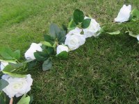 5Pcs Luxurious White Artificial Rose Leaf Garland Vine String De