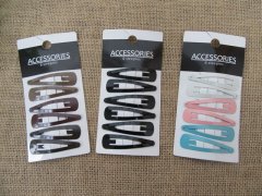 1Sheet X 6Pcs Plain Snap Hair Clips/Grips Sleepies Bendies