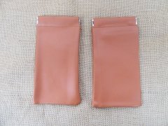 (image for) 12Pcs Brown Leather Eyewear Glasses Pouch Bag Case Storage