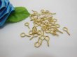 (image for) 1000 Golden Plated Screw Eye Bails for Top Drilled Finding 13x6.