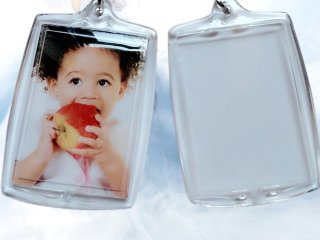 100X Clear Photo-Frame Key Rings 60x40mm