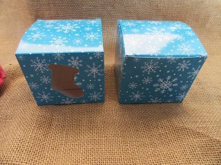 6Packs x 3Pcs Single Hole Cupcake Cake Box w/Window Chrismas The (image for) 6Packs x 3Pcs Single Hole Cupcake Cake Box w/Window Chrismas The