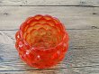 (image for) 5Pcs Glass Lotus Pattern Tea Light Holder - Orange