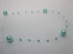(image for) 1Roll X 60Meter Blue Beaded Garland for Wedding Craft Dia.8mm