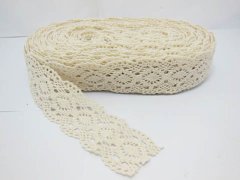 (image for) 1Bagx20Yards Ivory Floral Linen Trim Embellishment 4cm Wide