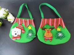 (image for) 12Pcs Green Bear Christmas Candy Bag Hand Bag Gift Bag