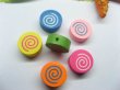(image for) 200 Rainbow Candy Wood Beads Mixed Color 14mm