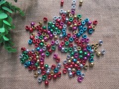 (image for) 3Packs Metallic Barrel Pony Beads Loose Bead Mixed