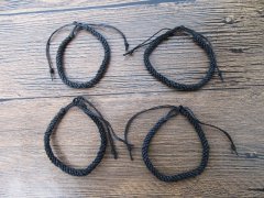 (image for) 4x12Pcs Handmade Hemp Knitted Drawstring Unfinished Bracelets 5m