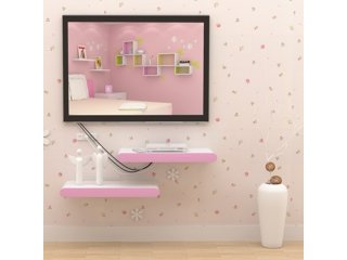 1X Pink Wall Shelf DIY Mount Storage Book Display Rack 89x28x6cm