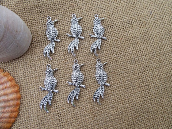 50Pcs New Hummingbird Beads Charms Pendants Jewellery Findings - Click Image to Close