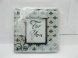 10Sets X 2Pcs Black "Fleur-de-lis" Frosted Glass Photo Coasters (image for) 10Sets X 2Pcs Black "Fleur-de-lis" Frosted Glass Photo Coasters