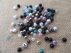 200Grams Round Plastic Loose Beads 3-8mm Assorted 200Grams Round Plastic Loose Beads 3-8mm Assorted